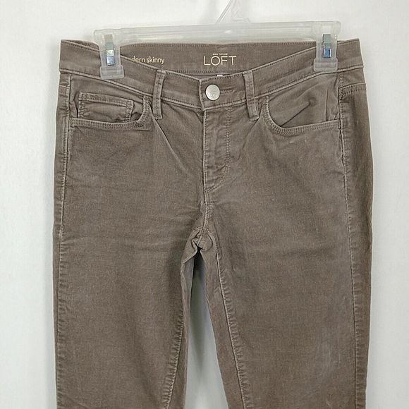 Loft Womens sz 26/2 Pants Modern Skinny Tan Corduroy - Picture 2 of 9